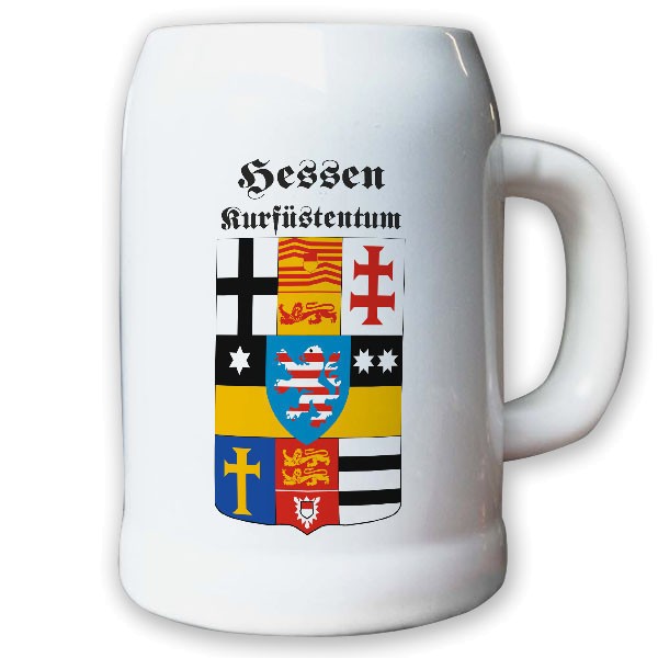 Krug / Bierkrug 0,5l - Hessen Kurfürstentum historisch historisches Wappen #9497