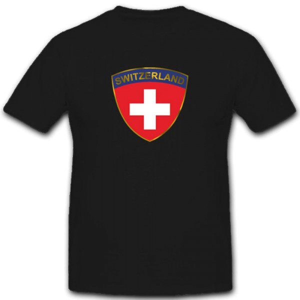 Schweizer Armee Einheit Ärmelabzeichen Flagge Fahne- T Shirt #3701