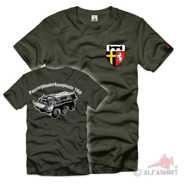 Panzerpionierkompanie 190 Fuchs PzPiKp Ahlen Bundeswehr Abzeichen T Shirt #40176