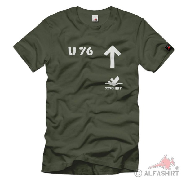 U Boot 76 U76 Untersee Schlachtschiff Marine Unterseeboot Wappen T Shirt #3107