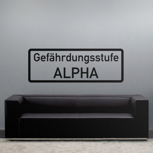 Gefährdungsstufe Alpha Abc Warnschild Deutsch Militär(ca. 45x126cm ) #3775