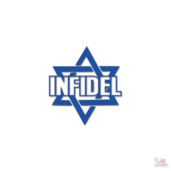 Infidel Star of David Infidel Israel Holy Land Fighter Sticker 6x7cm # 26519