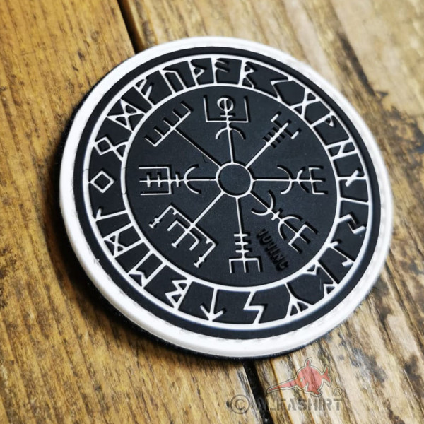 PATCH Vegvisir 3D Rubber Wikinger Kompass Runen 6cm #23273