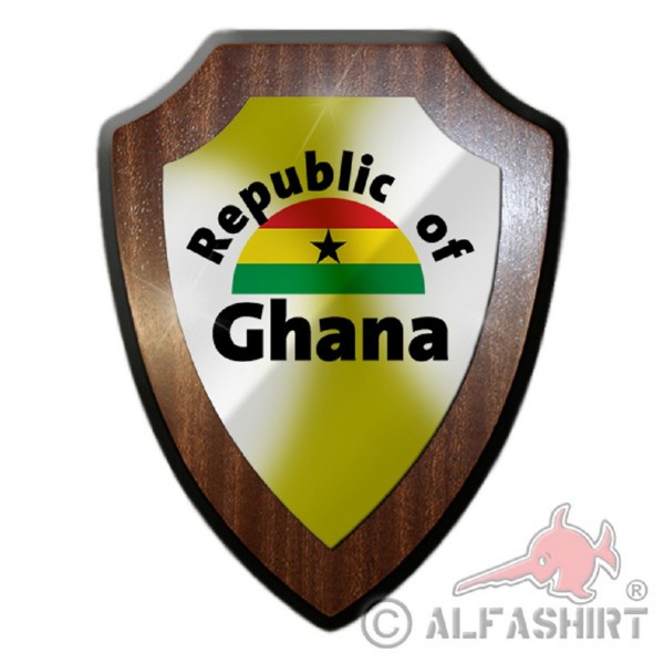 Heraldic shield / wall sign - Republic of Ghana Country Africa Flag West Africa English Republic Emblem # 18895