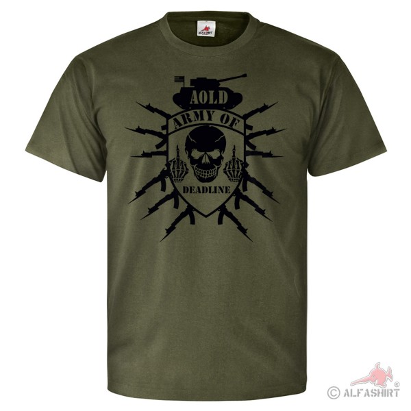 Army of Deadline Army Soldiers Fun Humor Tank Skull - T Shirt # 26402