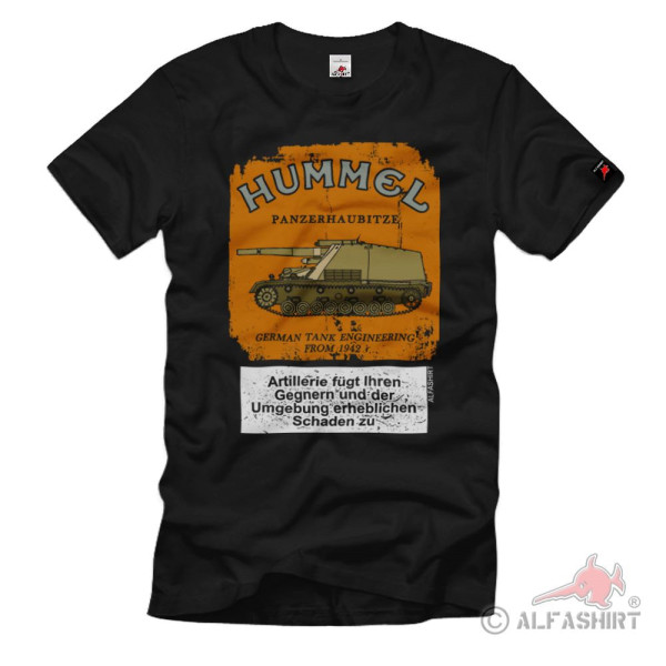 Hummel without filter Tank Howitzer Fun WW2 SdKfz Fun Warning T-Shirt # 36714