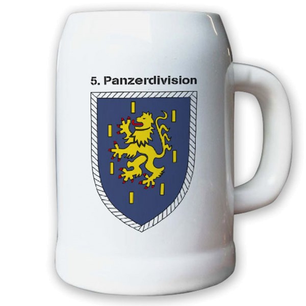 Krug / Bierkrug 0,5l -Bierkrug 5. Panzerdivision_Bundeswehr PzDiv Wappen #12935