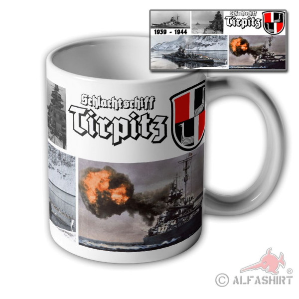 Tasse Schlachtschiff Tirpitz Foto-Druck Bild-Kaffee Becher Kriegsmarine #35496