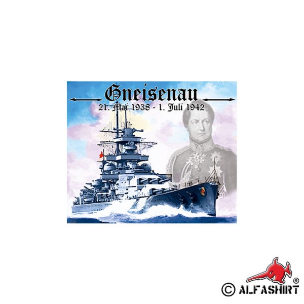 Sticker Gneisenau Battleship Marine 6x7cm # A968