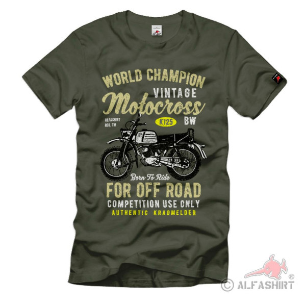 K125 BW Motorrad Vintage Bundeswehr Kradmelder Motocross T-Shirt#40642