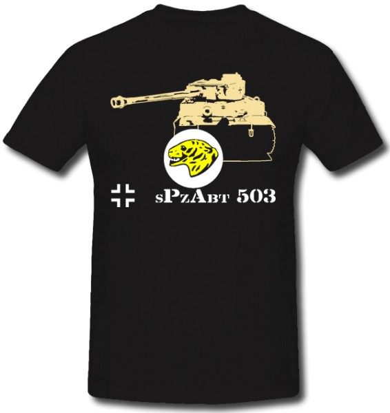 Spzabt 503 Feldherrnhalle WH Btl Abt Coat of Arms Tiger 1 Front - T Shirt # 1267