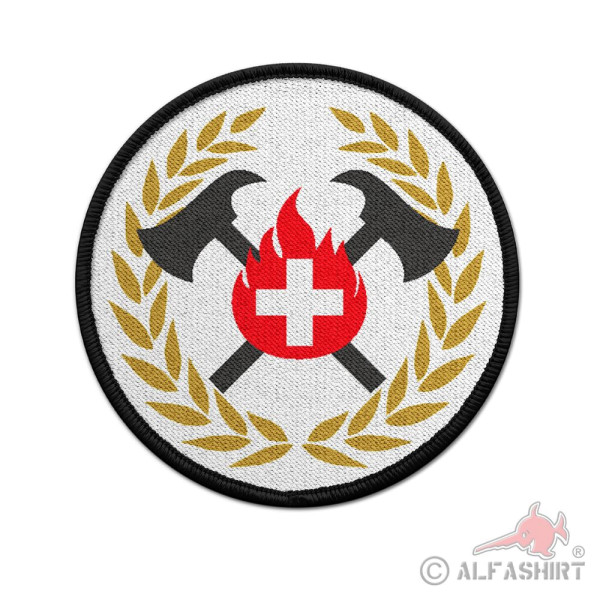 Patch Schweizer Feuerwehr Lorbeerkranz Schweiz Rettung Abzeichen 90mm#37253