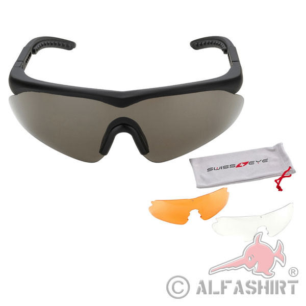 Tactical Schutzbrille Raptor Sportbrille Glas wechselbar Airsoft SCHWARZ #17826