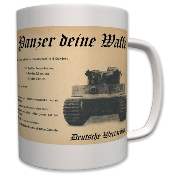 Panzer Deine Waffe Tiger Panzer Treffer Unzerstörbar - Tasse Becher Kaffee #7379