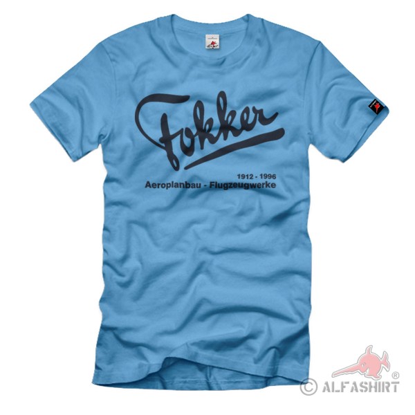 Fokker Flugzeugwerke Flugzeug Doppeldecker Aeroplanbau Wappen T-Shirt#36958