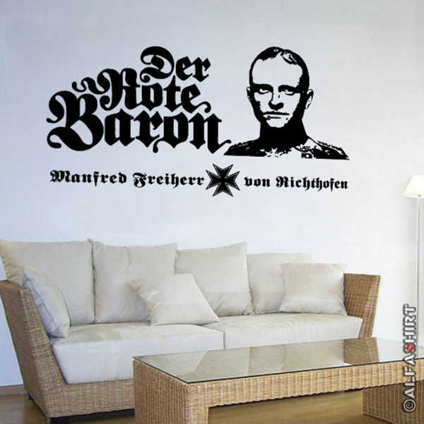 Manfred Freiherr von Richthofen the red baron wall tattoo 45x80cm # 6805