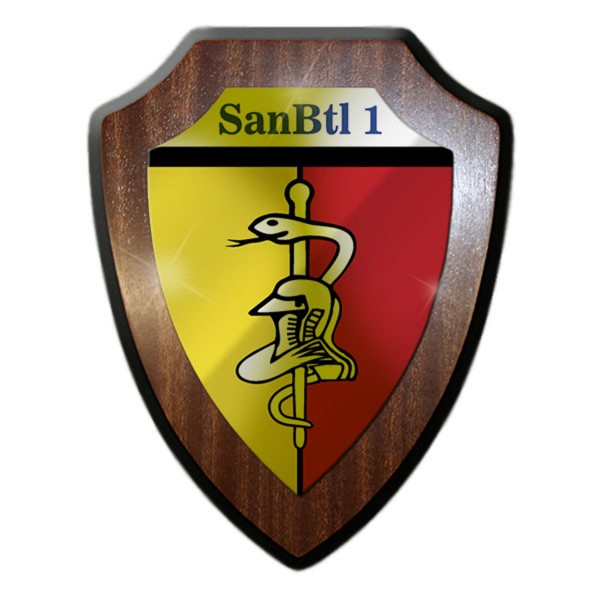 Wappenschild SanBtl 1 Sanitätsbataillon Bundeswehr Wappen Abzeichen Sani #22290