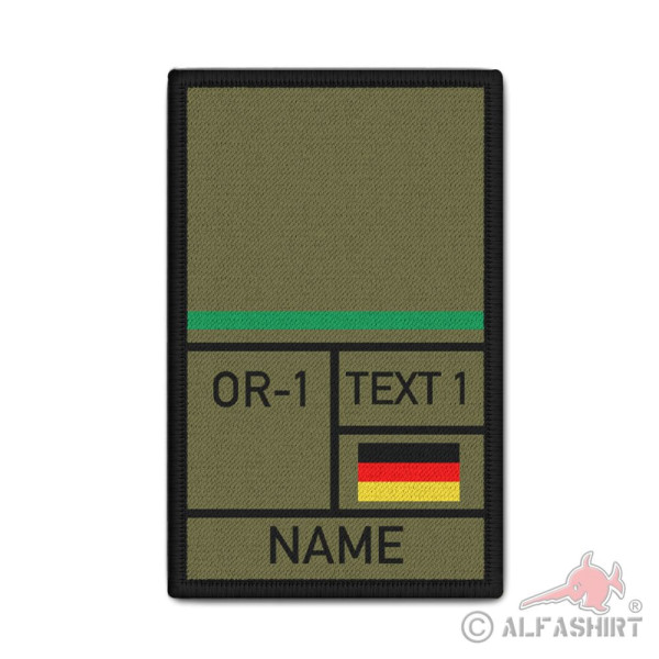 Rank Patch personalisierbar Dienstgradabzeichen Soldat Jäger grüne #43779