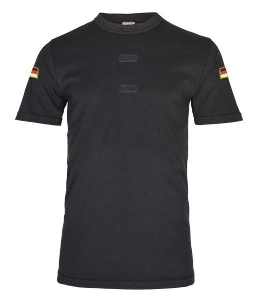 Schwarzes BW Tropen Shirt Bundeswehr Klett Unterhemd Deutschland Flagge #20606