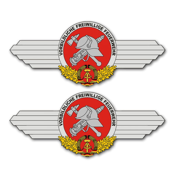 Freiwillige Feuerwehr DDR Set Logo Wappen FFW Emblem 33x14cm A5282