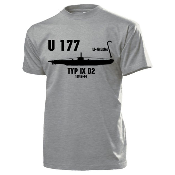 U177 UBoot Marine Typ IX D2 U-Krücke WK2 Marine Unterseeboot - T Shirt #14041