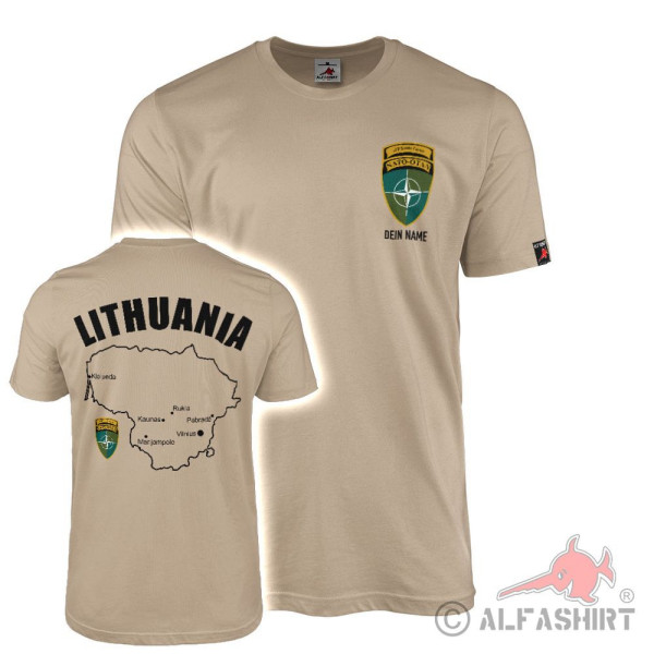 T-Shirt Personalized Lithuania Lithuania eFP Battlegroup Badge Places #41723