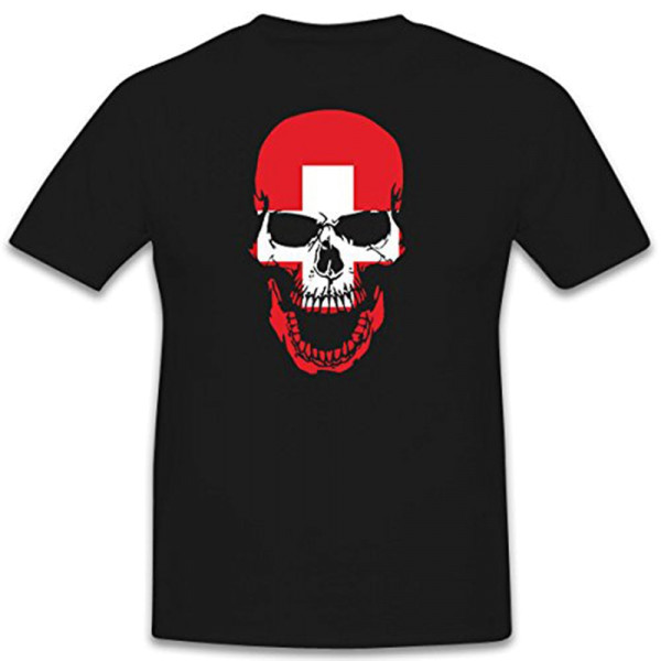 Schweiz Schwitzerland Skull Schädel Totenkopf- T Shirt #7632