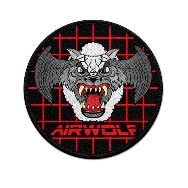 Badge Airwolf patch helicopter 80s film cult 12x9cm #41309