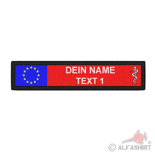 Patch Namens Streifen Europa Wunschtext personalisiert Not-San Helfer #41050