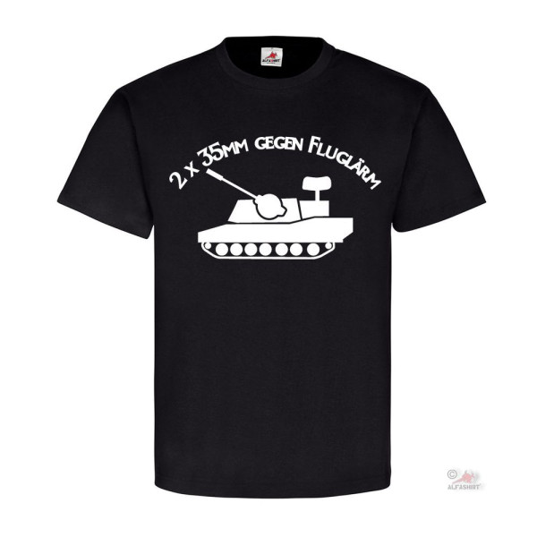 2x35mm gegen Fluglärm Gepard Flak Humor Fun Panzer Flugabwehr T-Shirt #19339