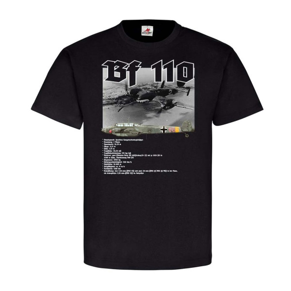 Bf 110 Flugzeug WH Soldaten Militär Daten Stolz T-Shirt SW#22841