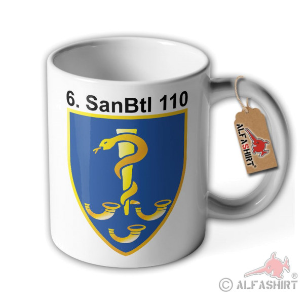 Tasse 6 SanBtl 110 Bundeswehr Becher Sani Bw Sanitätsdienst #40217