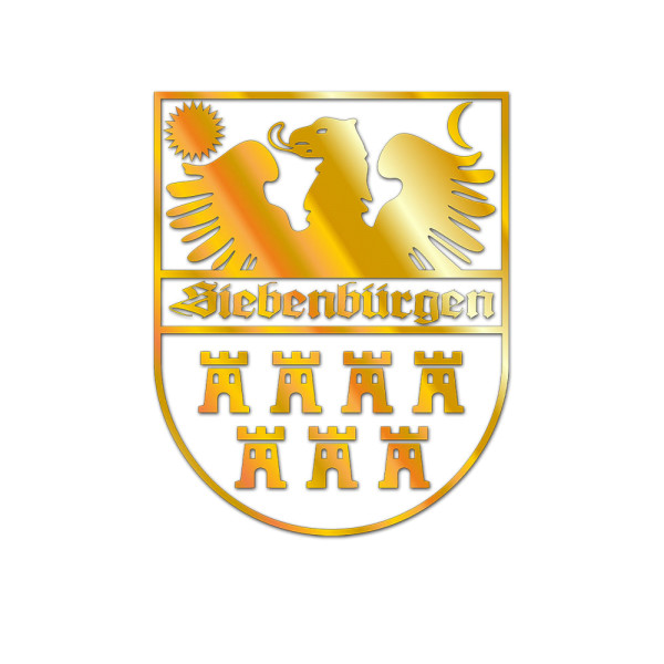 Transylvania Coat of Arms Gold Sticker Sticker Transylvanian Saxony 30x24#A6014