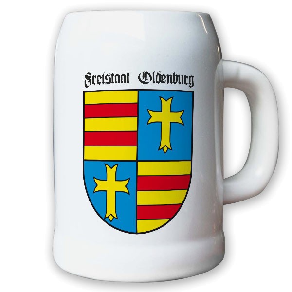 Krug / Bierkrug 0,5l - Freistaat Oldenburg Weimarer Republik Wappen #9458