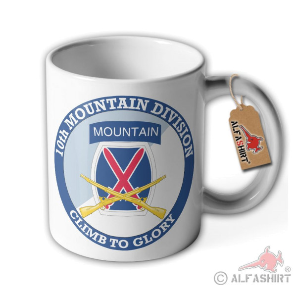 Tasse 10th Mountain Division Army Wappen Abzeichen Einheit Becher Kaffee #37472