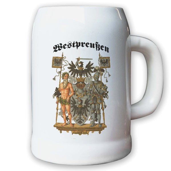 Krug / Bierkrug 0,5l -Preußische Provinz Westpreußen Landeswappen Abzeichen#9489