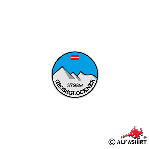 Sticker Grossglockner highest mountain Austria's border 7x7cm # A2344