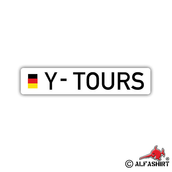 Sticker Y Tours Bundeswehr license plate Reservist 10x2cm A1656