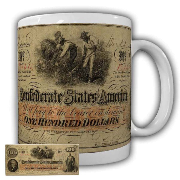 Confederate 100 Doller Tasse Hodgenville Sezessionskireg Geld Amerika USA #22613