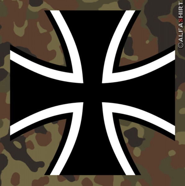 Aufkleber/Sticker - BW Kreuz Balkenkreuz zweifarbig Militär Typ 3 10x10cm #A140