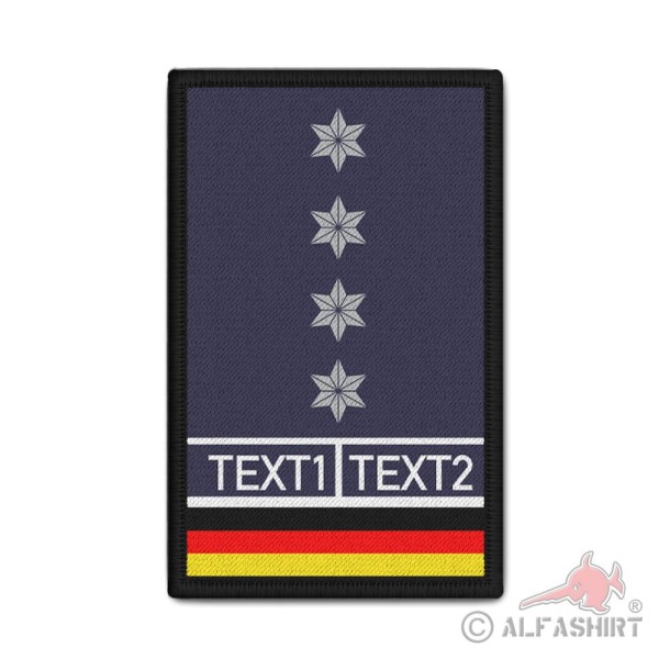 Rank Patch PHK Polizei Hauptkommisar Dienstgrad Wunschtext 9,8x6cm#37518