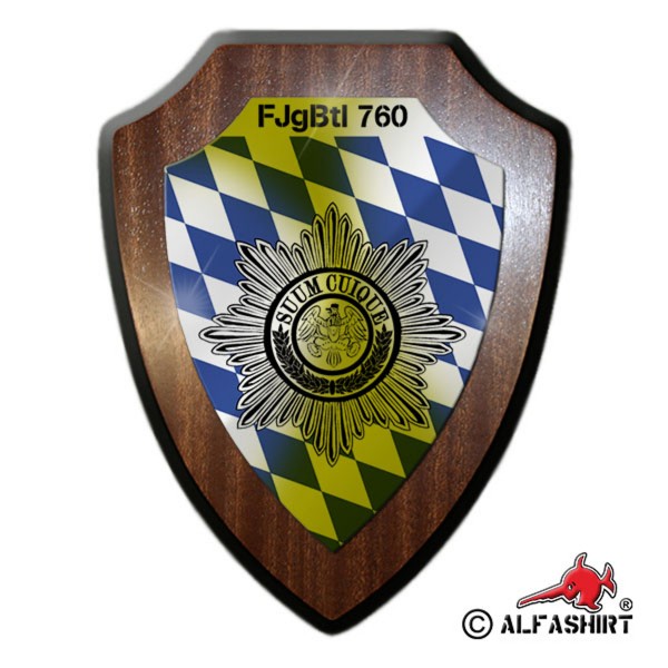 Heraldic shield FJgBtl 760 Feldjäger battalion coat of arms badge Bavaria # 17459
