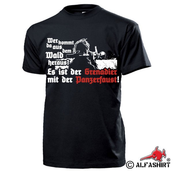 Grenadier mit Panzerfaust Fun Humor Wald Soldat Militär T Shirt #17362