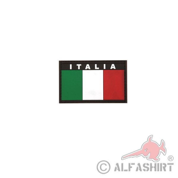 3D Rubber ITALIA Patch Nationflagge Fahne Alfashirt Italien 5x8 cm#26901