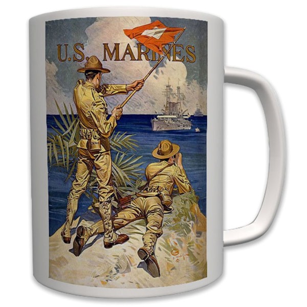 Militär Usa Marines Rekrutierungs Plakat Poster US Tropen - Tasse #6349