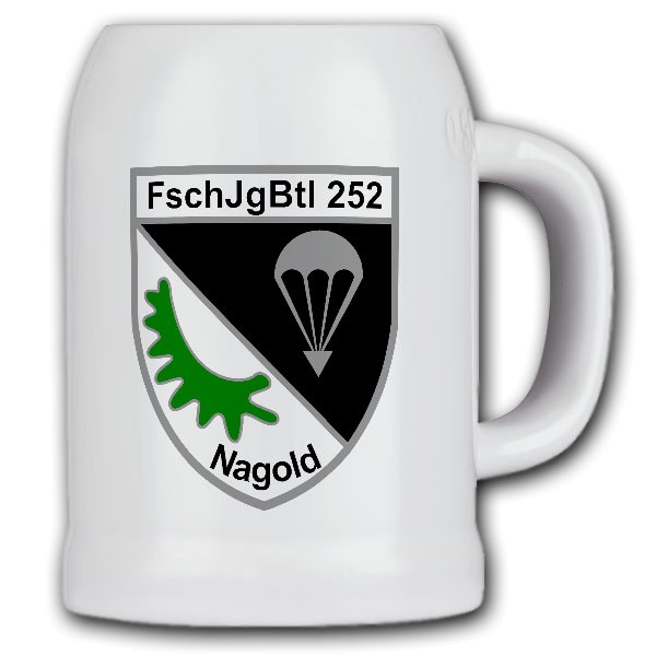 Bierkrug FschJgBtl 252 Nagold Fallschirmjäger Bataillon BW Bier #25411
