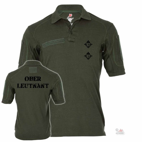 Tactical Poloshirt Alfa - Oberleutnant Dienstgrad BW Abzeichen Offizier #19117