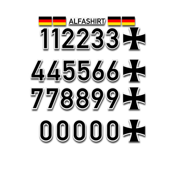 Luftwaffe Luftfahrtkennungs Set Bundeswehr Sticker Zahlen Größe 10cm A4983