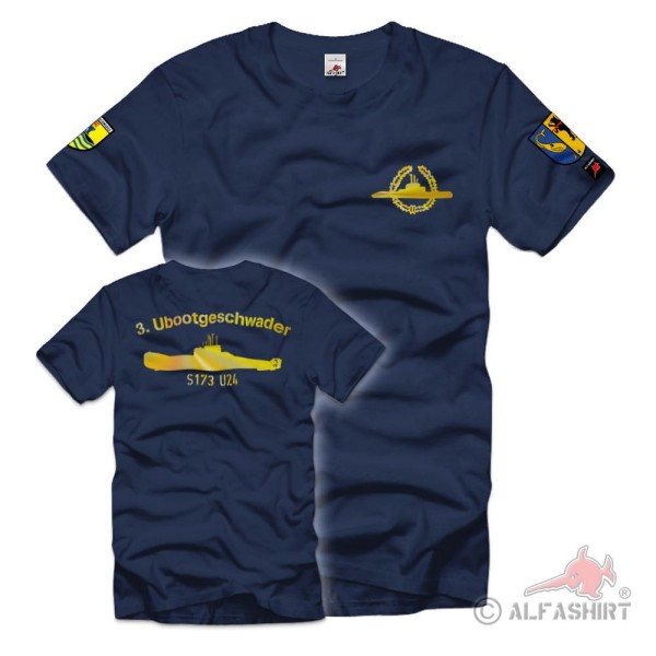 3 Ubootgeschwader U24 S173 U-Boot Bundes-Marine Bundeswehr T-Shirt # 38615