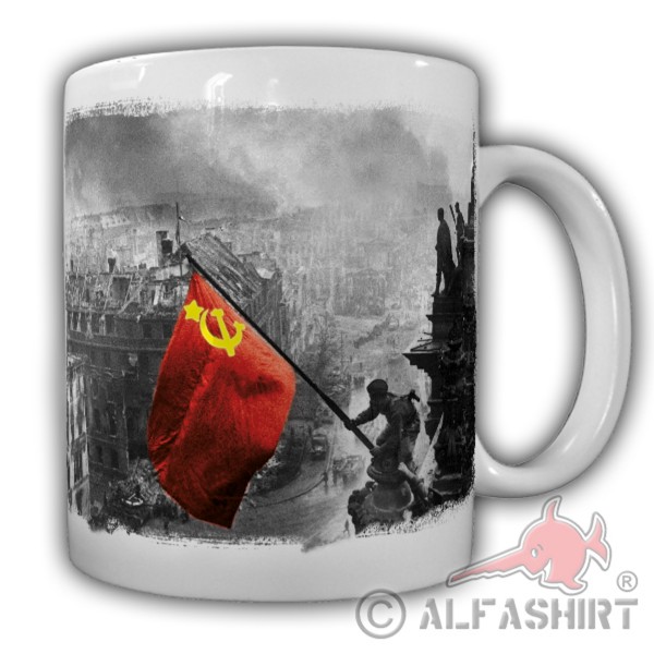 Tasse Kaffebecher Soldaten Friedensfahne Fahne Sowetunion Deutschland#20967